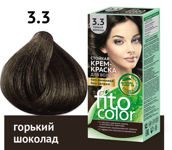 Крем-краска для волос стойкая Fitocolor т. 3.3 горький шоколад 115мл