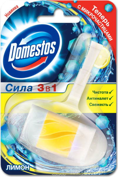 Чистящий блок для унитаза Domestos 40г подвесной Лимон
