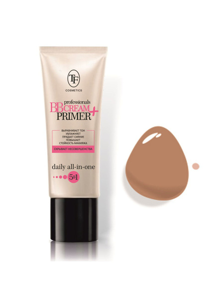 Увлажняющий крем-тон и основа под макияж TF "prof. BB CREAM+PRIMER" т. 03 темный (У-12)