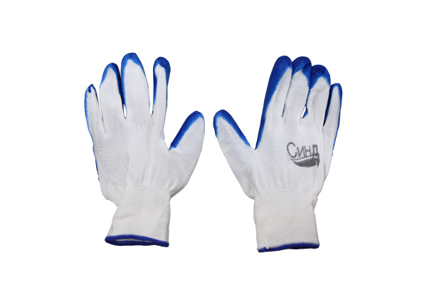 Перчатки нейлоновые с нитриловым покрытием синие Эконом 9" /09B-106-003/