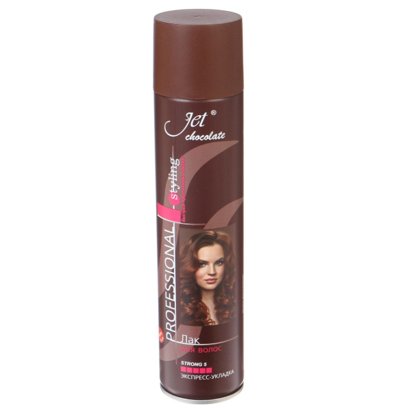 Лак для волос Джет Chocolate Strong maxi 300мл 415см³ сильная фиксация