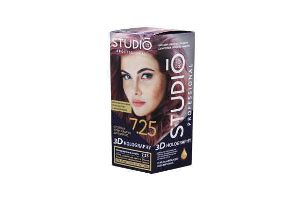 Крем-краска для волос Studio 7.25 темное розовое золото 15мл