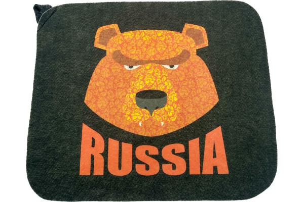 Коврик для сауны 40*50см "Russia Медведь" Бацькина баня