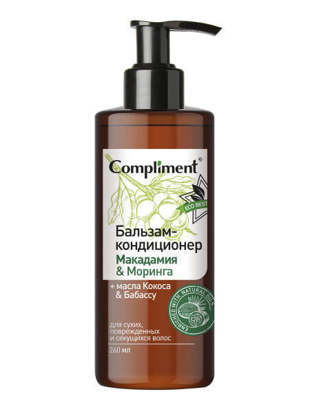 Бальзам-кондиционер для волос Compliment Eco Best 260мл Макадамия & Моринга (У-12)