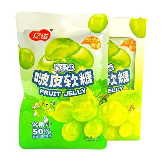Мармелад жевательный с соком 22г "Fruit jelly" со вкусом зеленого винограда /Китай/ (У-20)