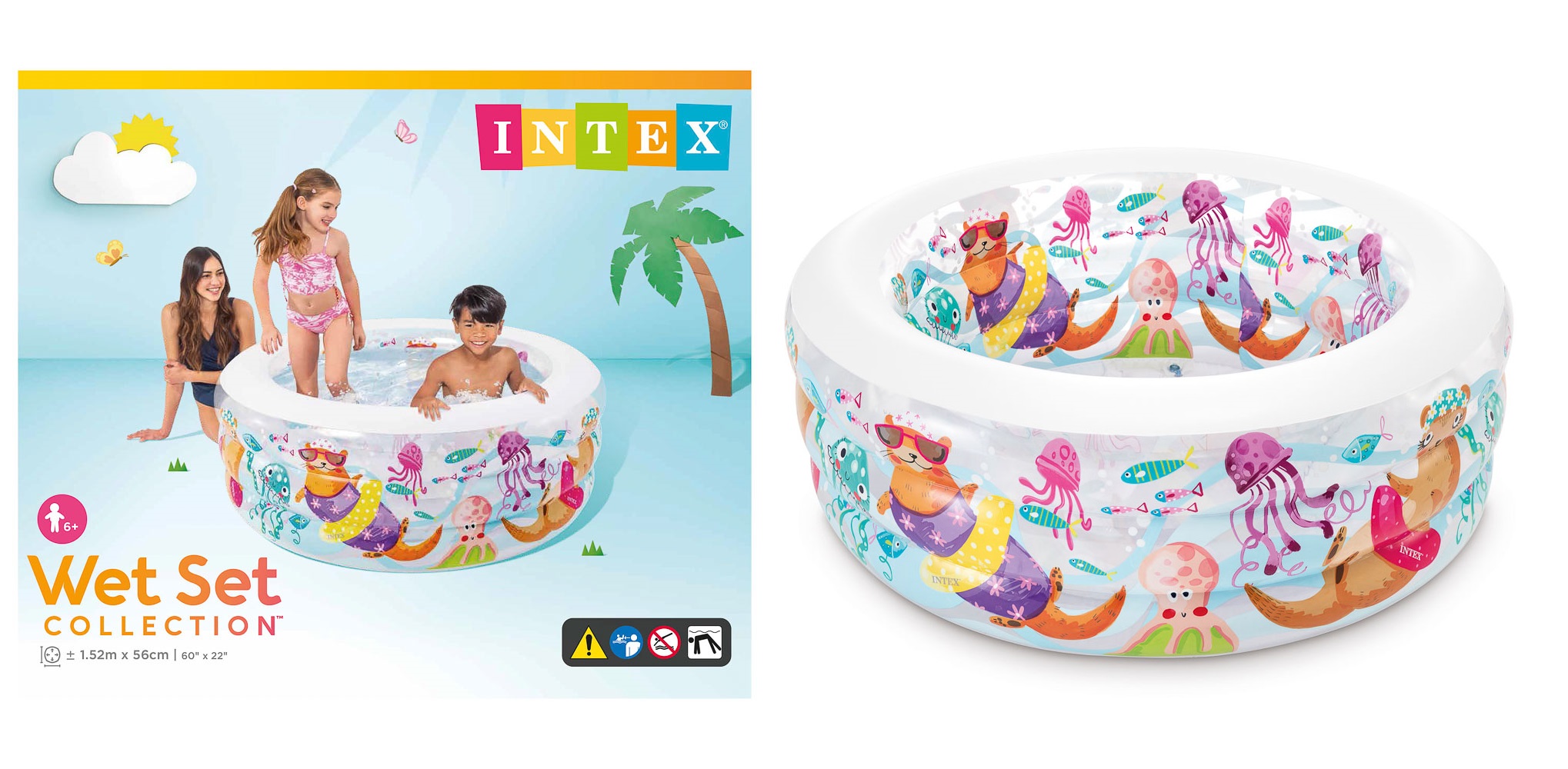 Бассейн надувной 152*56см от 6-ти лет Аквариум с рыбками Intex /58480/359-309/