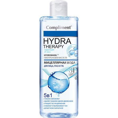 Мицеллярная вода Compliment 400мл Hydra Therapy 5в1