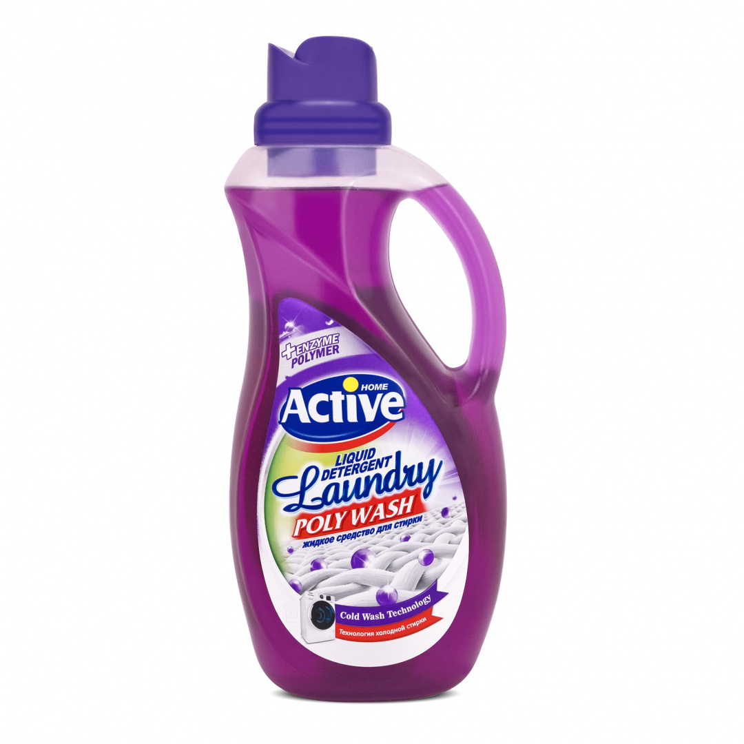 Гель для стирки ACTIVE универсальный 1.5л Poly Wash Лаванда (Иран) (У-9)