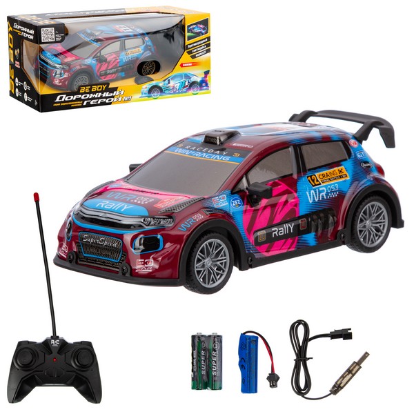 Машинка р/у "BeBoy" светящийся корпус, с пультом, USB зарядное устройство 24*10.5*8.2 см