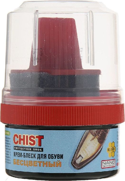 Крем-краска для кожи Chist в банке с губкой бесцветная 60г (У-48)