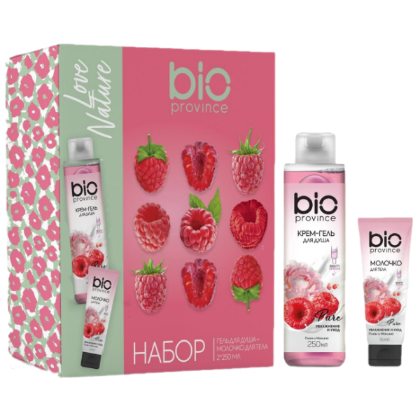 ПН жен. Bioprovince Love nature (крем-гель для душа 250мл, молочко для тела 75мл) (У-10)