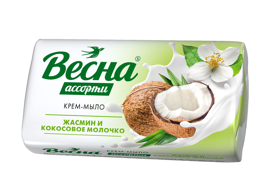 Крем-мыло Весна Ассорти 90г жасмин и кокосовое молочко (У-6/72)