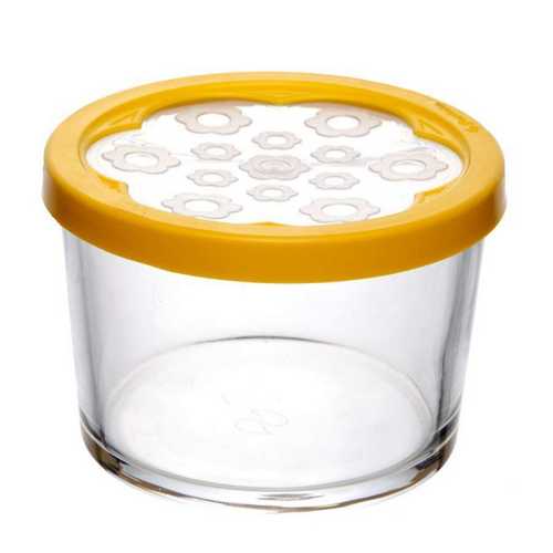 Банка для хранения продуктов 0,22л с желтой крышкой Бейзик