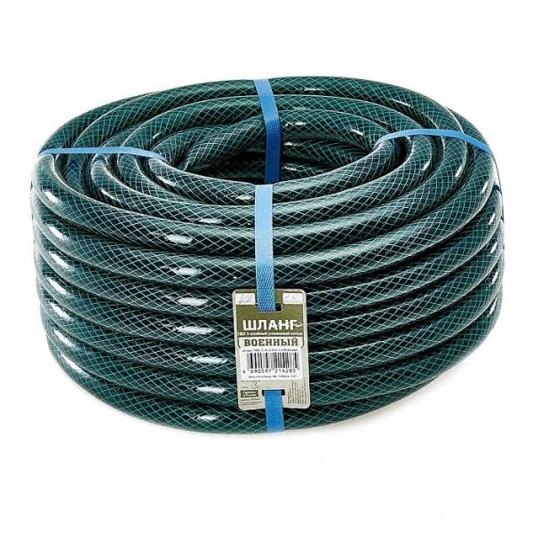 Шланг поливочный 25м d-3/4" 3-х слойный усиленный нитью "Олимп" черно-зеленый