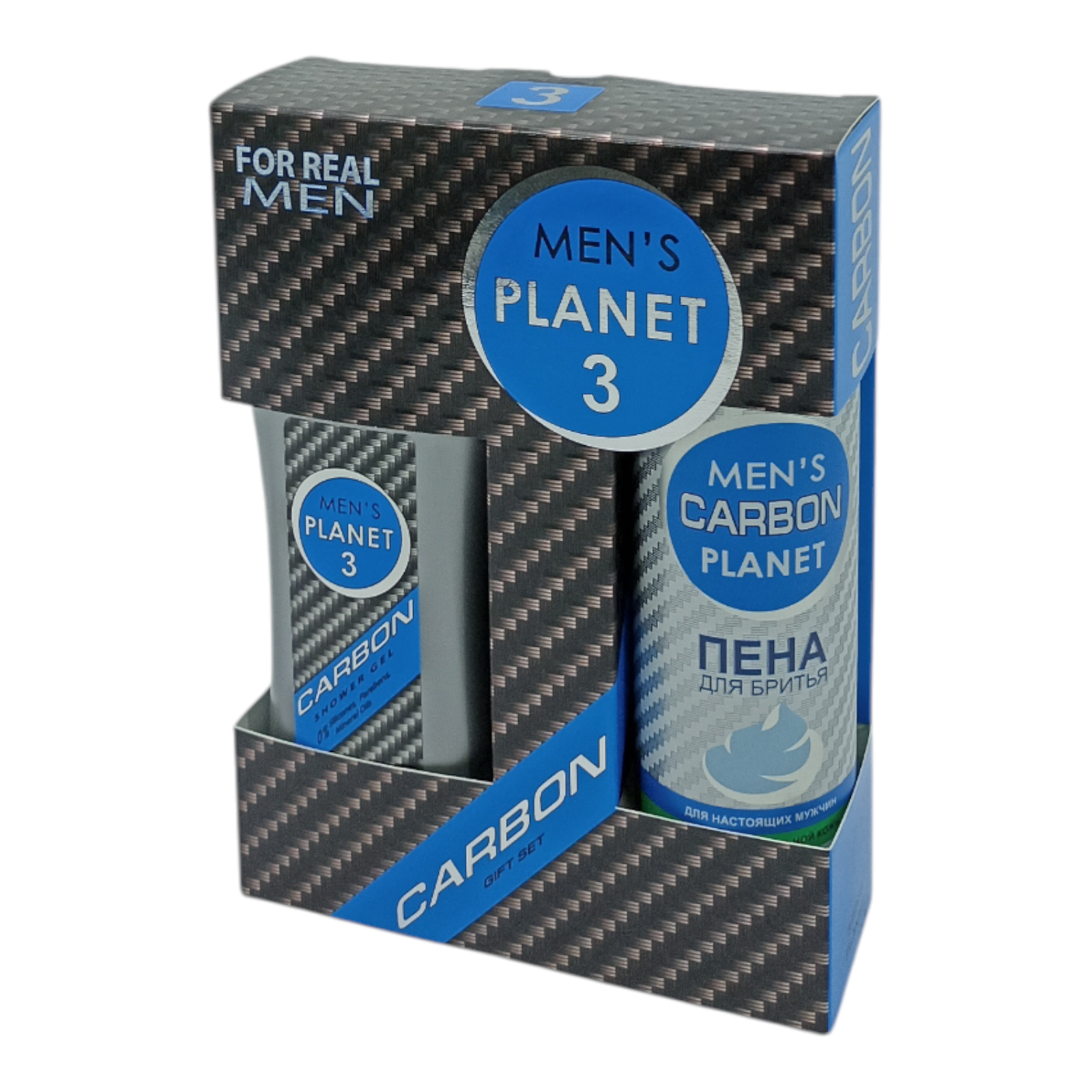 ПН муж. Men's Planet  Carbon 3 №573 (гель для душа 250мл, пена для бритья 200мл) (У-7)