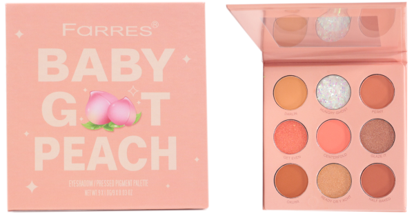 Тени для век Farres  9-ти цв. Baby Got Peach 