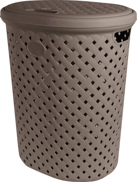 Корзина для белья 42л 41,5*33*51см Plast Team Rattan шоколадный мокко