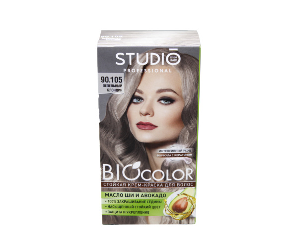 Крем-краска для волос Studio BioColor 90.105 пепельный блондин 15мл