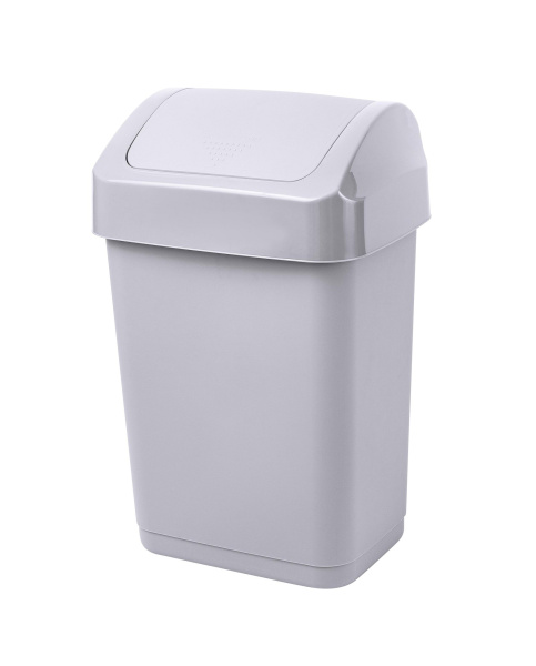 Контейнер для мусора 12л Step с крышкой-маятником, серый