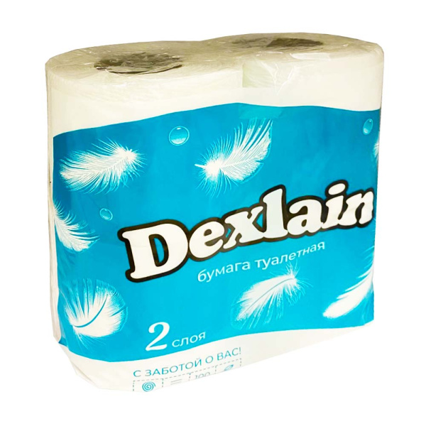Туалетная бумага Dexlain двухслойная 4шт  (У-10)