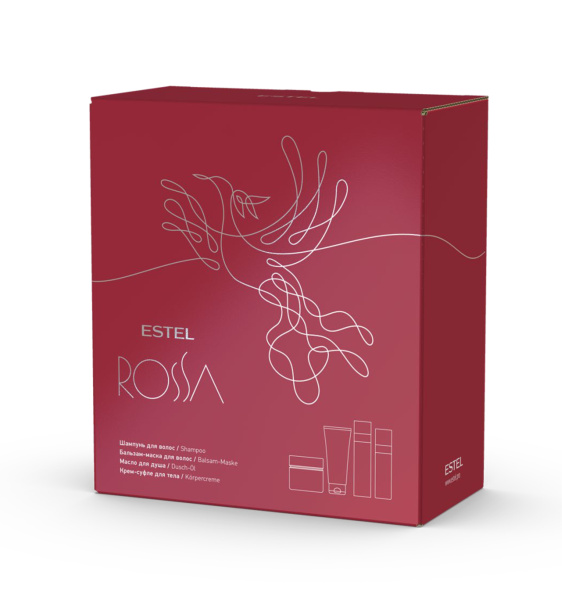 Estel ROSSA ER/5N Набор парфюмерных компаньонов (шампунь, бальзам-маска, масло д/душа, крем-суфле)