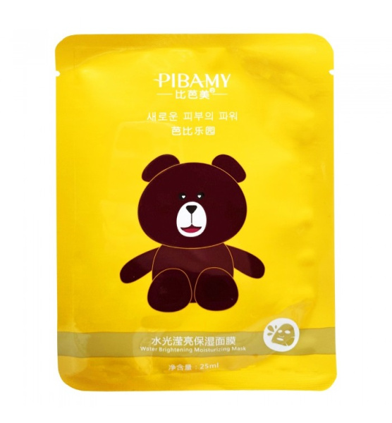 Маска для лица тканевая Pibamy увлажняющая c гиалуроновой кислотой "Мишка" (У-15)