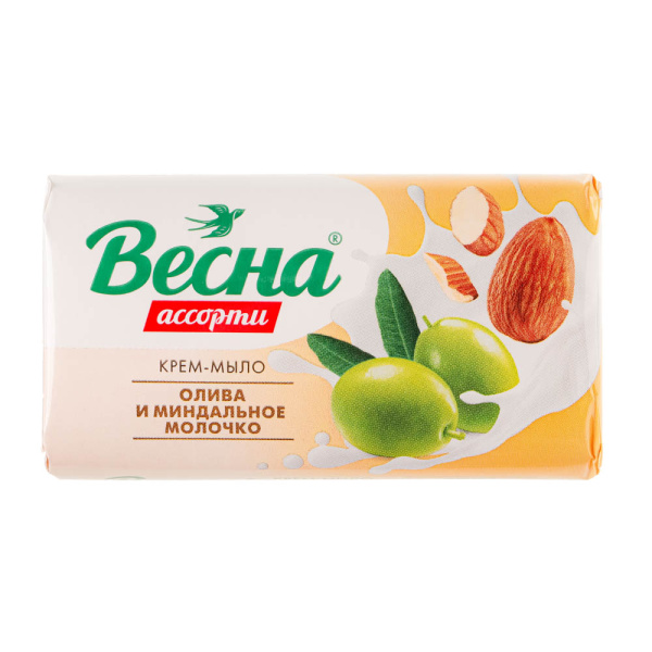 Мыло Весна Ассорти 90г олива и миндальное молочко (У-6)