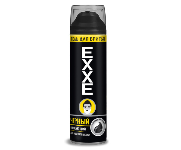 Гель для бритья EXXE Черный для всех типов кожи 200мл с активным углем (У-24)