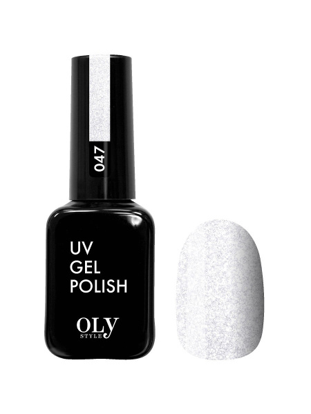 Shellac Olystyle 10мл т. 047 искрящийся белый (У-3)