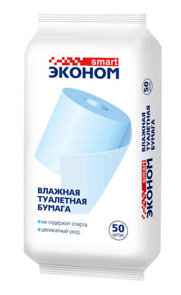 Туалетная бумага влажная Smart Эконом 50шт (У-28)