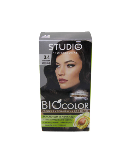 Крем-краска для волос Studio BioColor  3.4 горячий шоколад 15мл