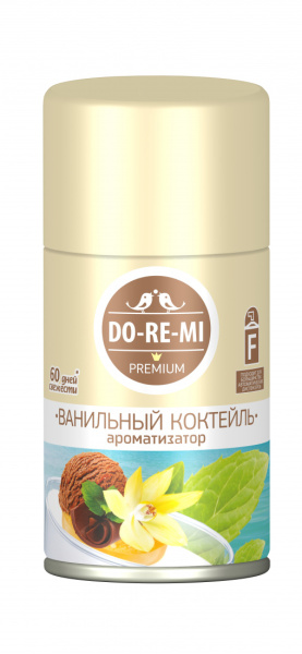 Освежитель воздуха До-ре-ми Премиум 250мл сменный блок Ванильный коктейль (У-12)