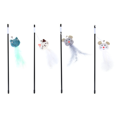 Игрушка для кошек дразнилка 35см с перьями VETTA