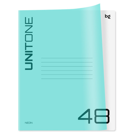 Тетрадь 48л кл. BG "UniTone. Neon" голубая /Т5ск48_пл 12472/