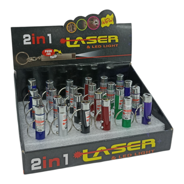 Указка лазерная + фонарик с карабином d-1см