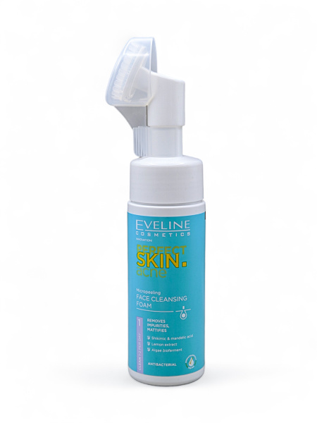 Пилинг-пенка для лица Eveline Perfect Skin Acne 150мл очищающая с микроотшелушивающим эффектом