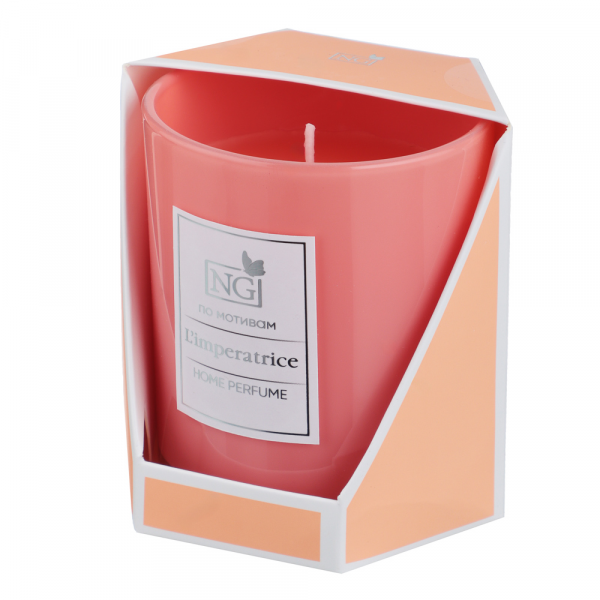Свеча арома Home perfume L'imperatrice в стеклянном стакане  140г NEW GALAXY 