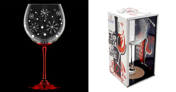 Фужер для вина 650мл "Снегопад" красный /306-ГН9/ (У-9)