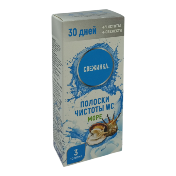 Полоска чистоты для унитаза Свежинка 3*10г Море (У-12) Полоска чистоты для унитаза Свежинка 3*10г Море (У-12)