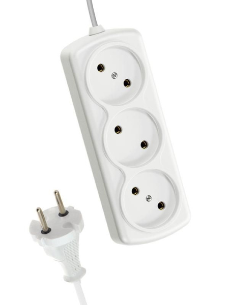 Удлинитель  5м 3гн ШВВП 2х0.75, 6А, Россия, КОСМОС (У-50)