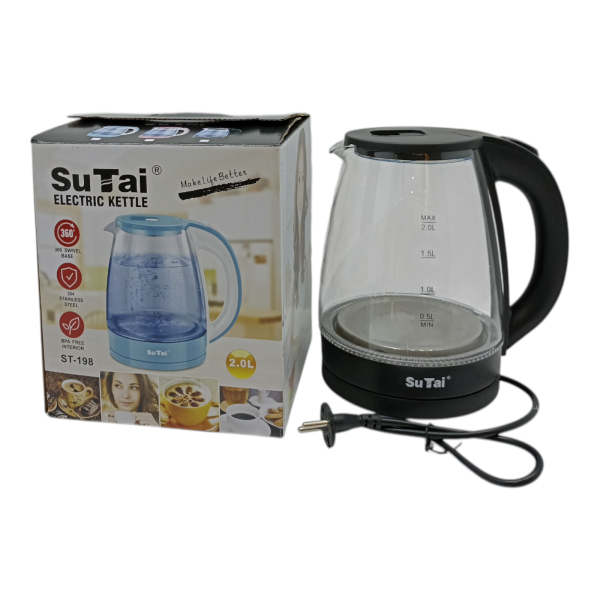 Чайник эл. 2,0л,1500Вт, стекло /ST198/ (У-12)