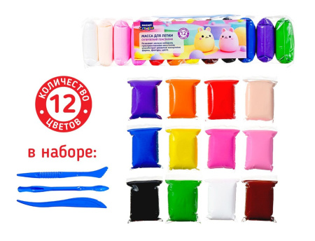 Набор для лепки 12цв. Легкий пластилин