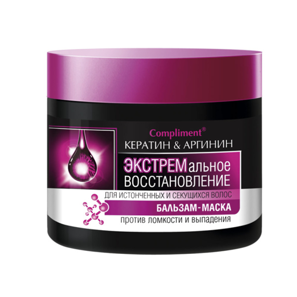 Бальзам-маска для волос Compliment 300мл Кератин & Аргинин экстремальное восстановление (У-12)