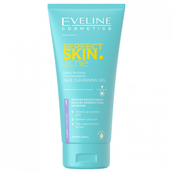 Гель для умывания Eveline Perfect Skin Acne 150мл глубоко очищающий (У-4)
