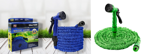 Шланг поливочный 30м растягивающийся с распылителем