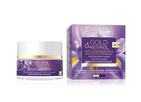 Крем для лица Eveline Gold & Retinol 40+ против морщин 50мл