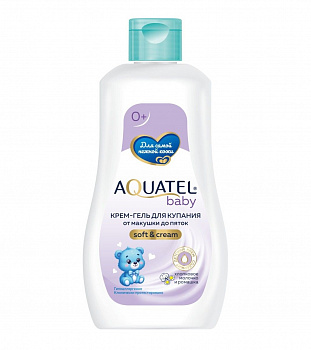 Крем-гель для купания детский AQUATEL Baby 280г хлопковое молочко и ромашка (У-16)