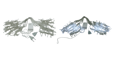Гирлянда-занавес 240 ламп  3*2м холодный белый, прозрачный провод