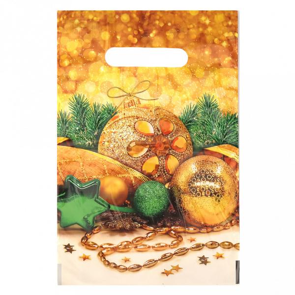 Пакет прорубка подарочный НГ 20х30см 30мкм ПВД Искринка (У-100/2000)