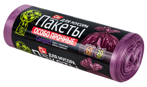 Мешки для мусора Grifon  60л/20шт 